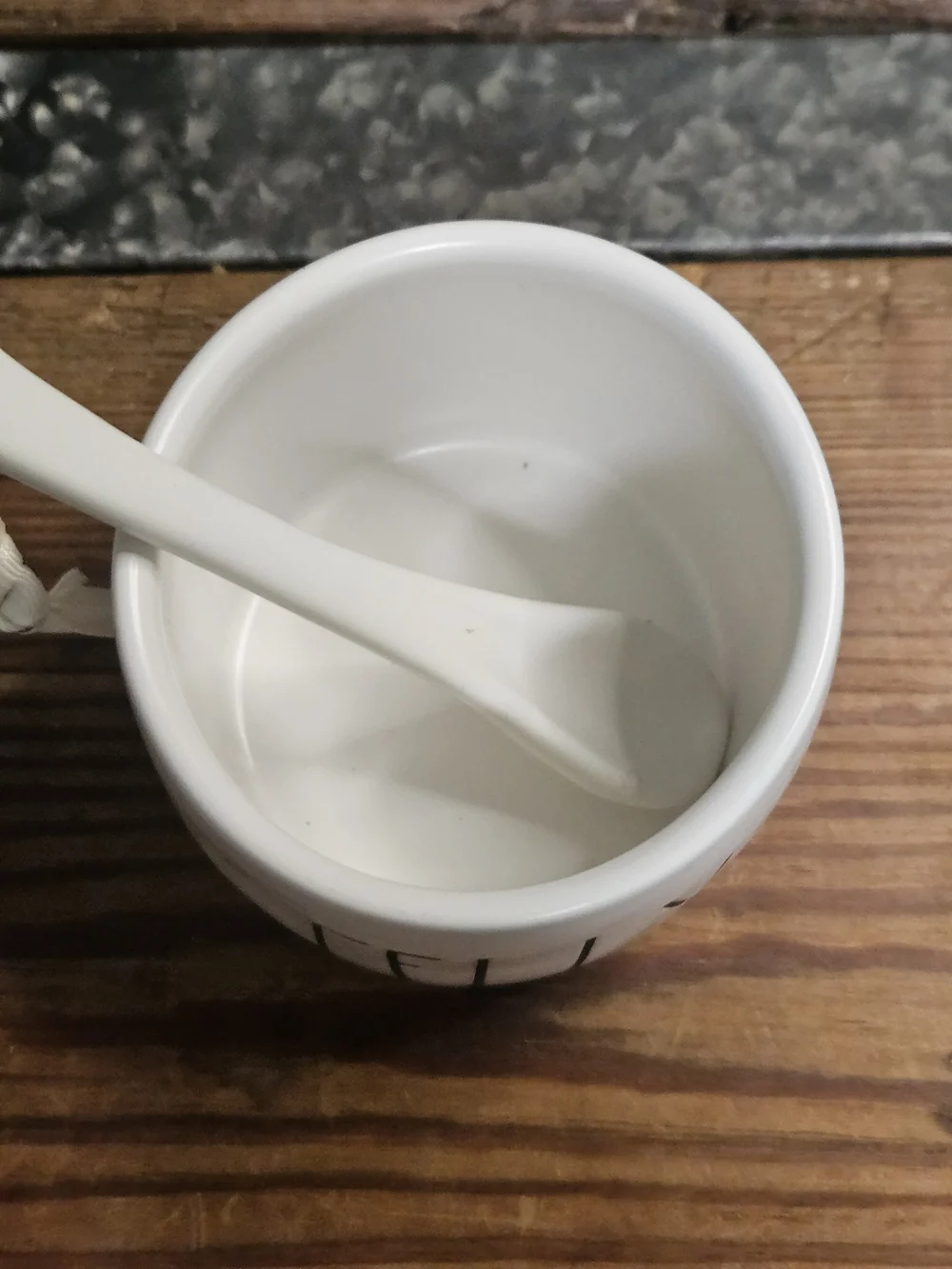 Rae Dunn White Jelly Ceramic Jar with Spoon
